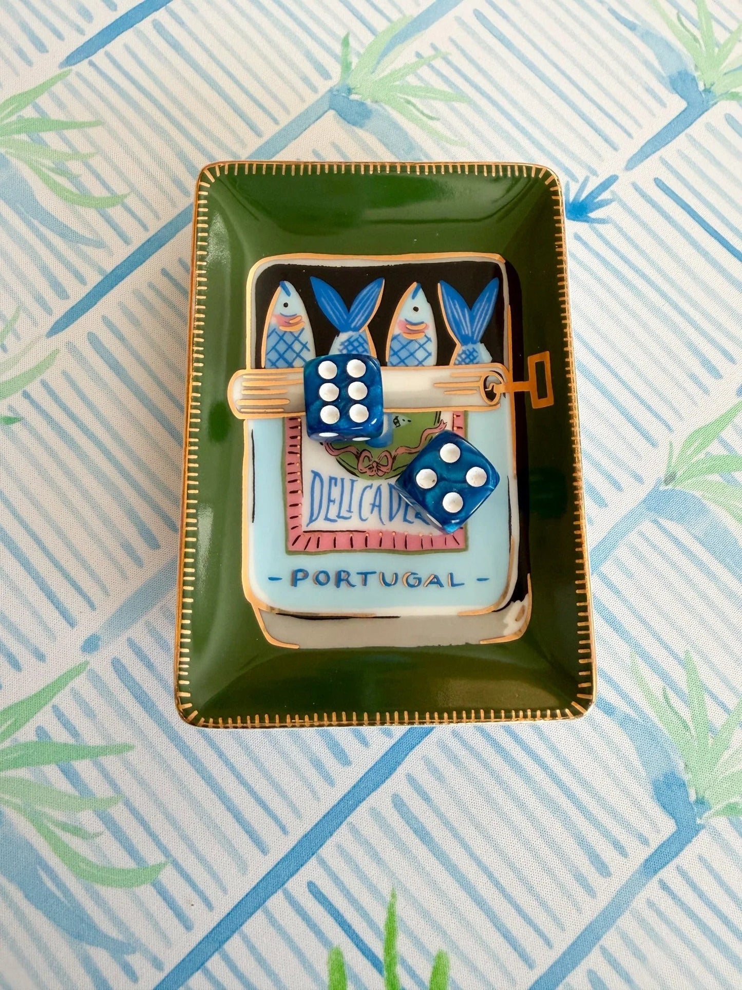 Cornflower Blue Acrylic Mahjong Dice Set