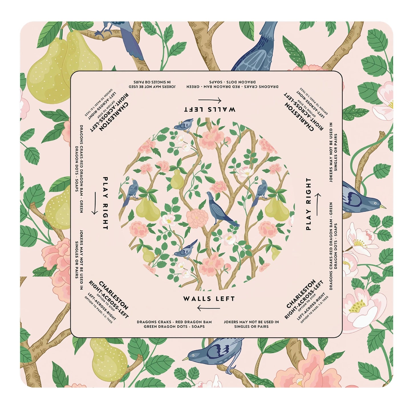Blush Orchard Songbird Mahjong Mat