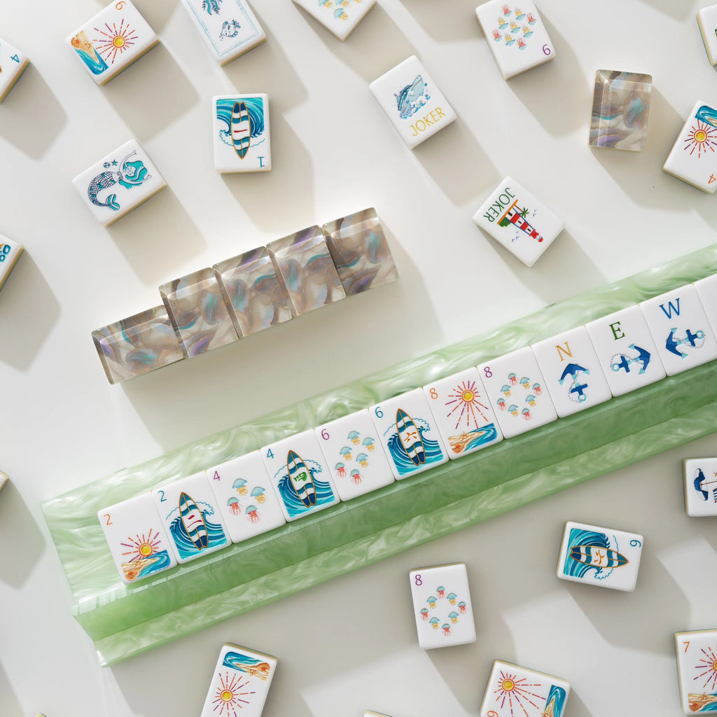 Ocean Coastal Surf Mahjong Tiles