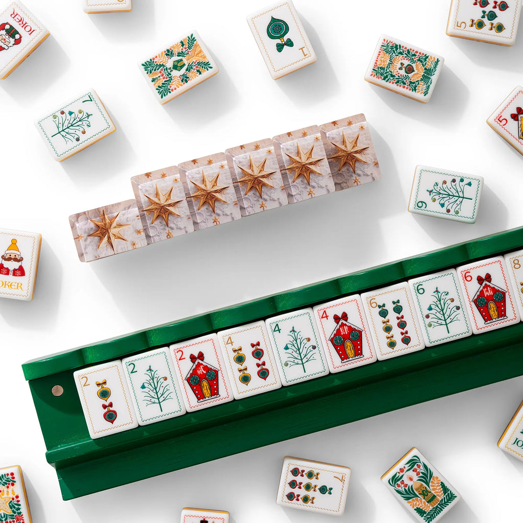 Vintage Christmas Mahjong Tiles
