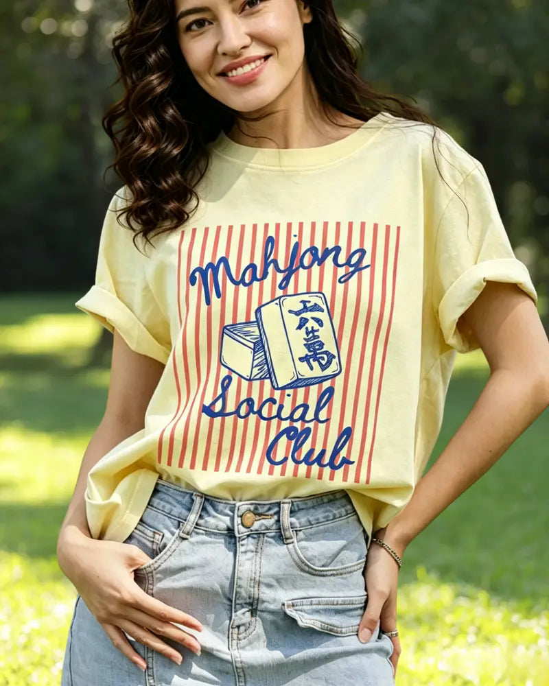 Mahjong Social Club Graphic Tee