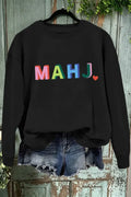 Colorful MAHJ Graphic Sweatshirt