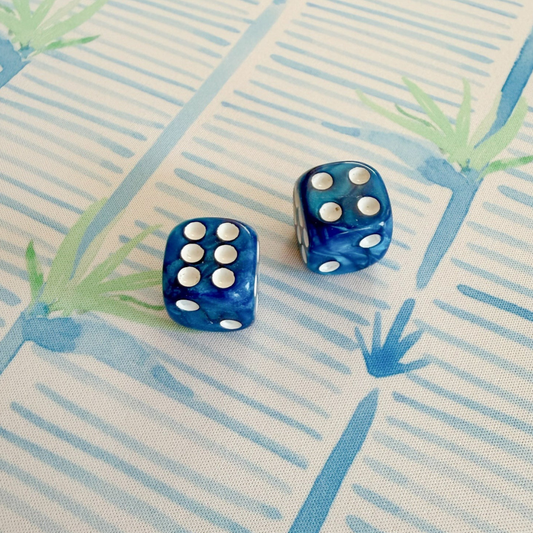 Cornflower Blue Acrylic Mahjong Dice Set