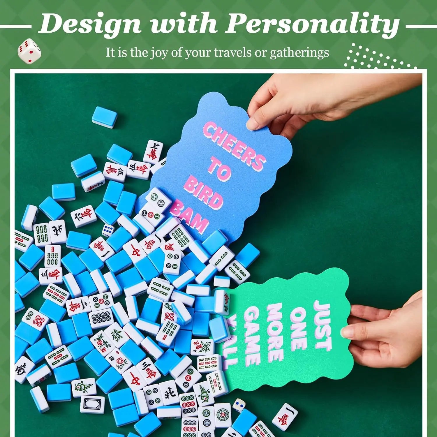 Scalloped Mahjong Shuffling Cards (Set of 4)