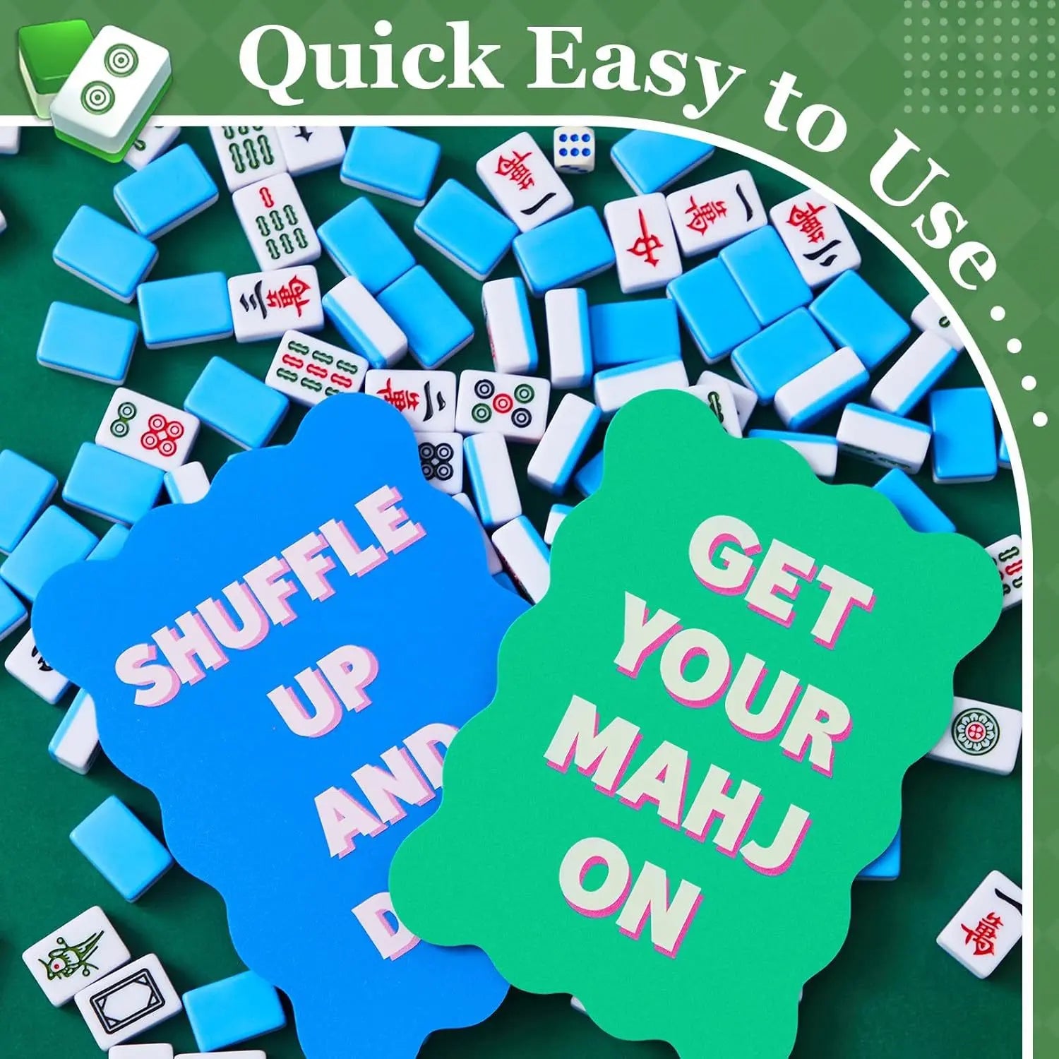 Scalloped Mahjong Shuffling Cards (Set of 4)