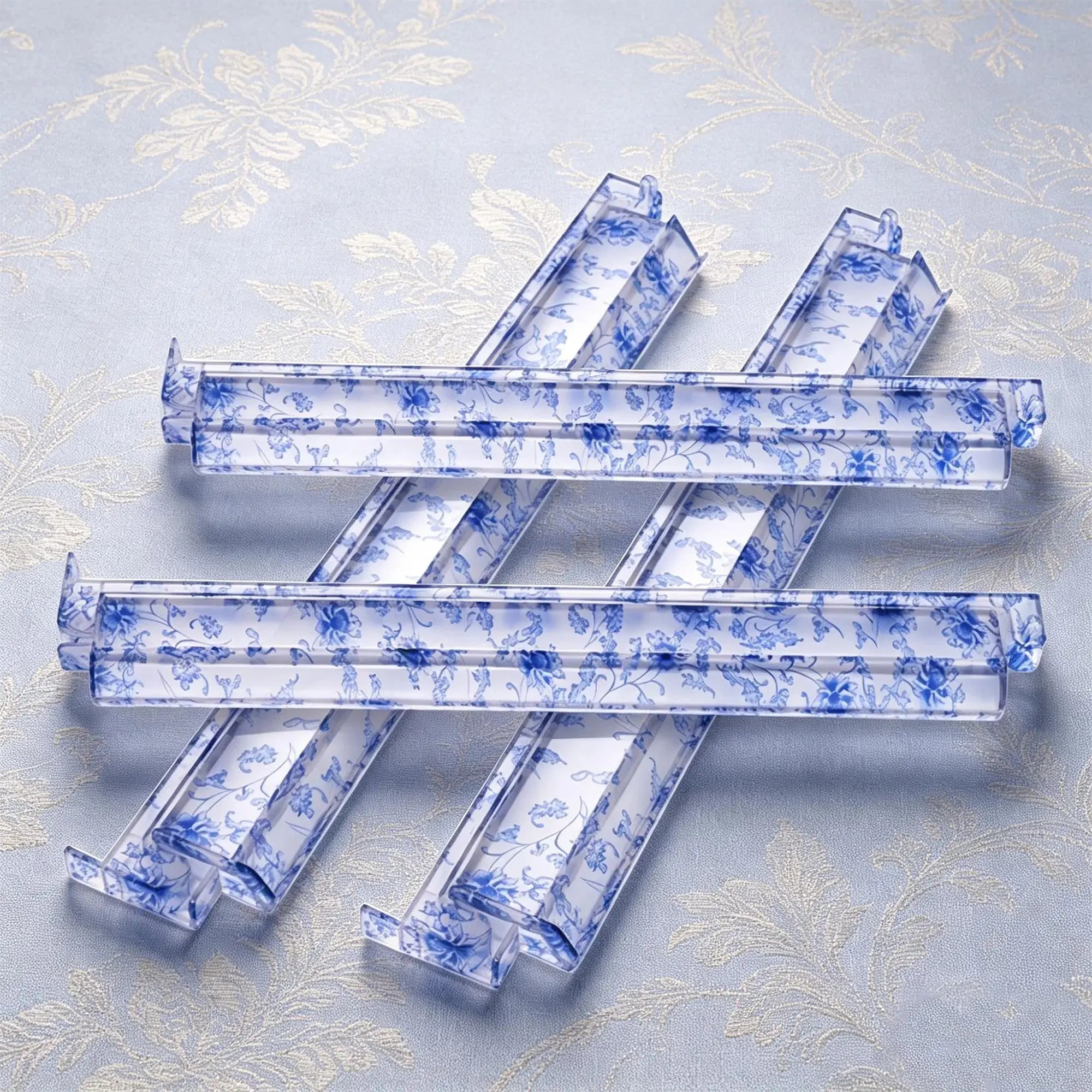 Tortoiseshell Mahjong Racks with Pushers (4-Pack)