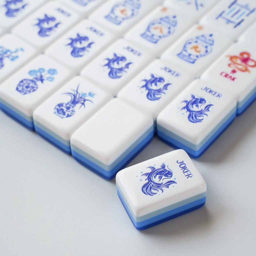 Blue White Chinoiserie Mahjong Set