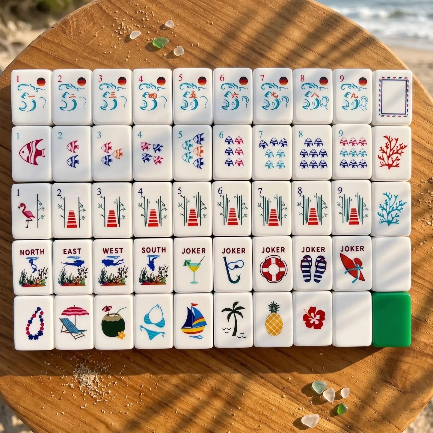 Tropical Beach Vacation Mahjong Set