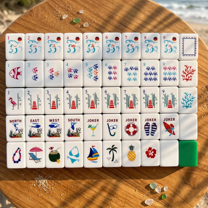 Tropical Beach Vacation Mahjong Set