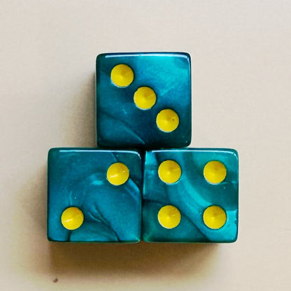 Square-cornered Jewel Swirl Acrylic Mahjong Dice