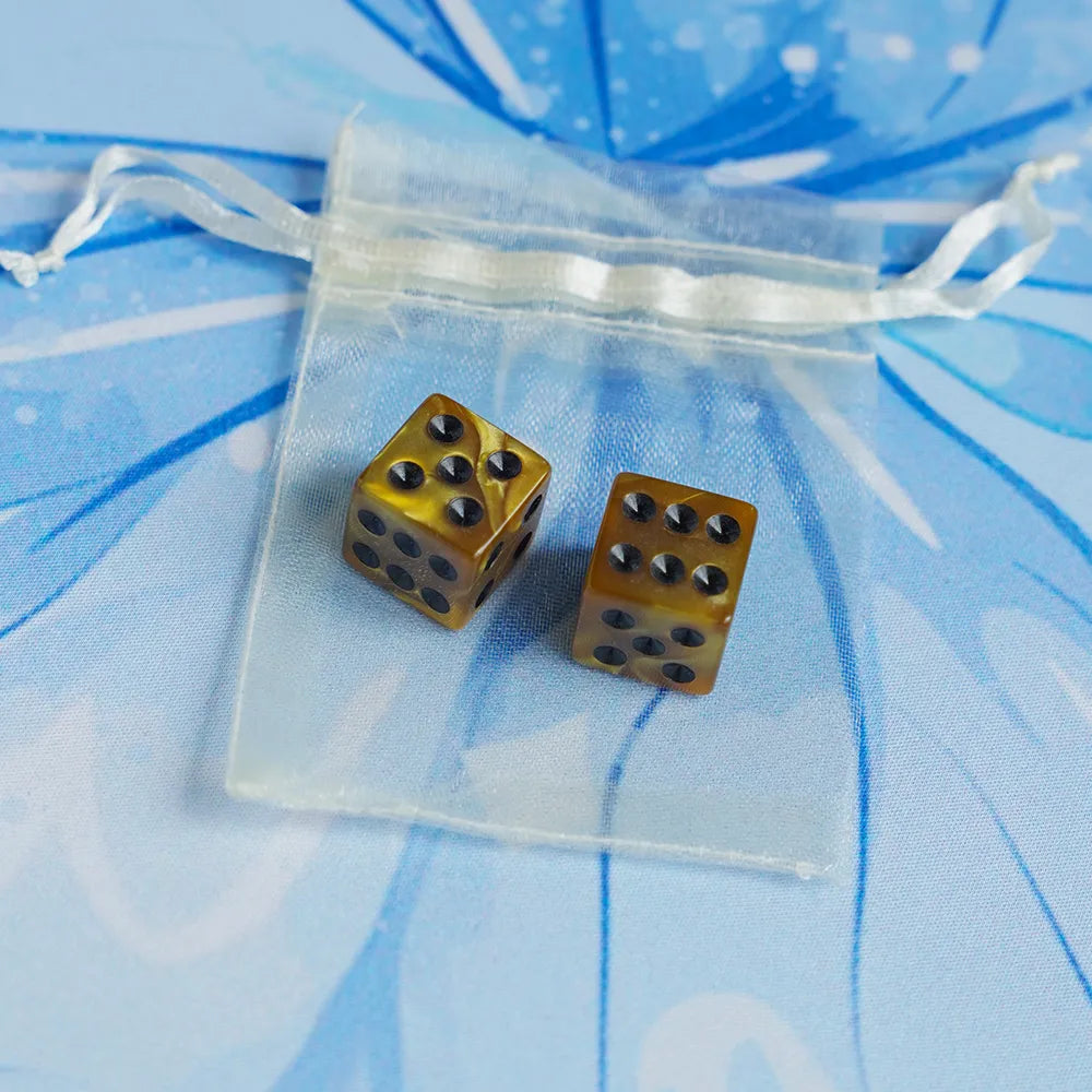Square-cornered Jewel Swirl Acrylic Mahjong Dice