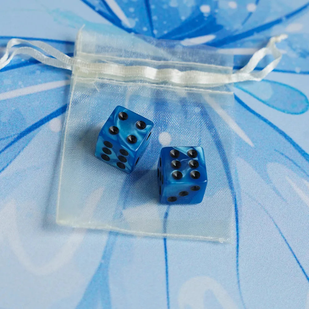 Square-cornered Jewel Swirl Acrylic Mahjong Dice
