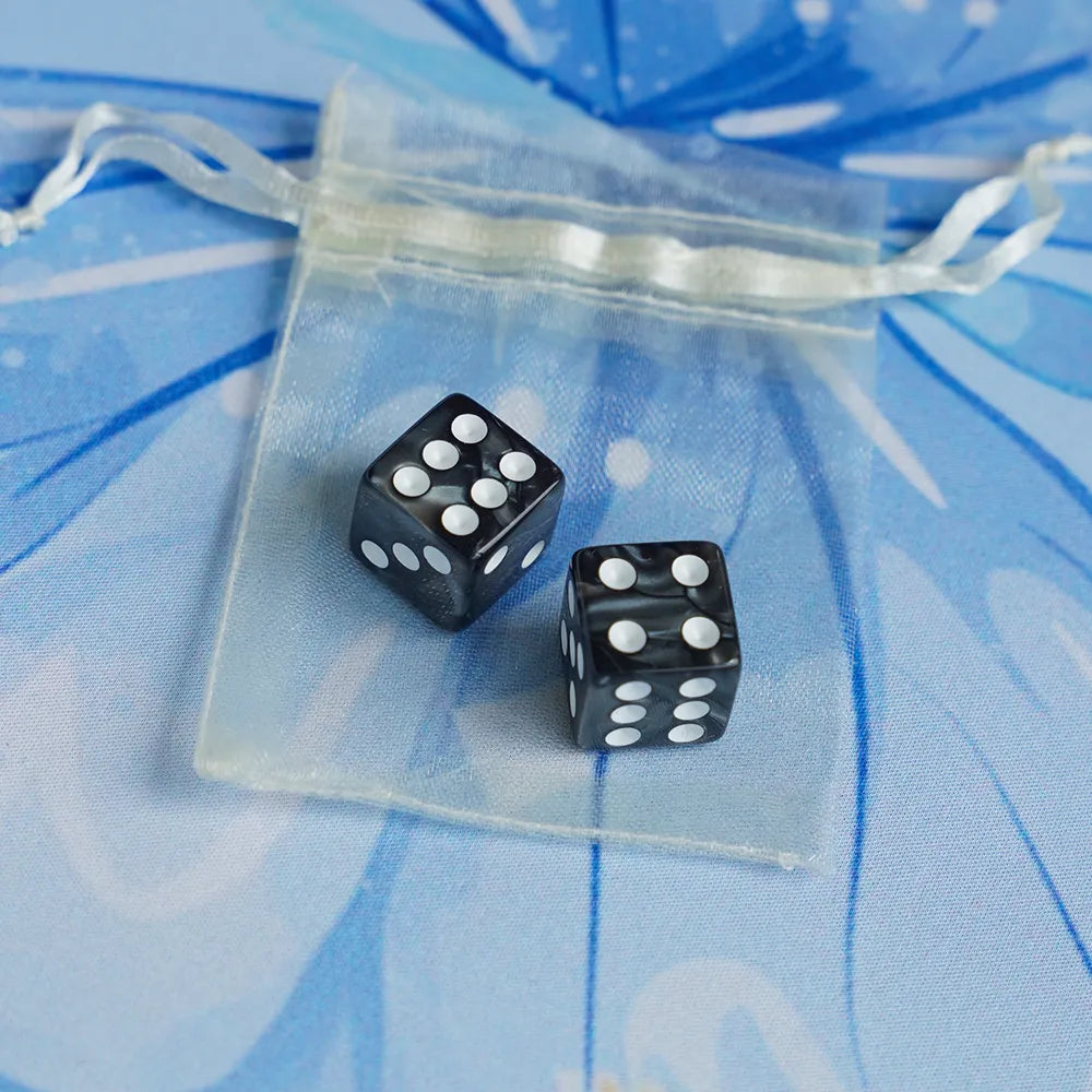 Square-cornered Jewel Swirl Acrylic Mahjong Dice