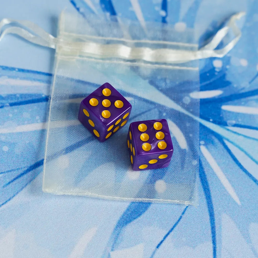 Square-cornered Jewel Swirl Acrylic Mahjong Dice