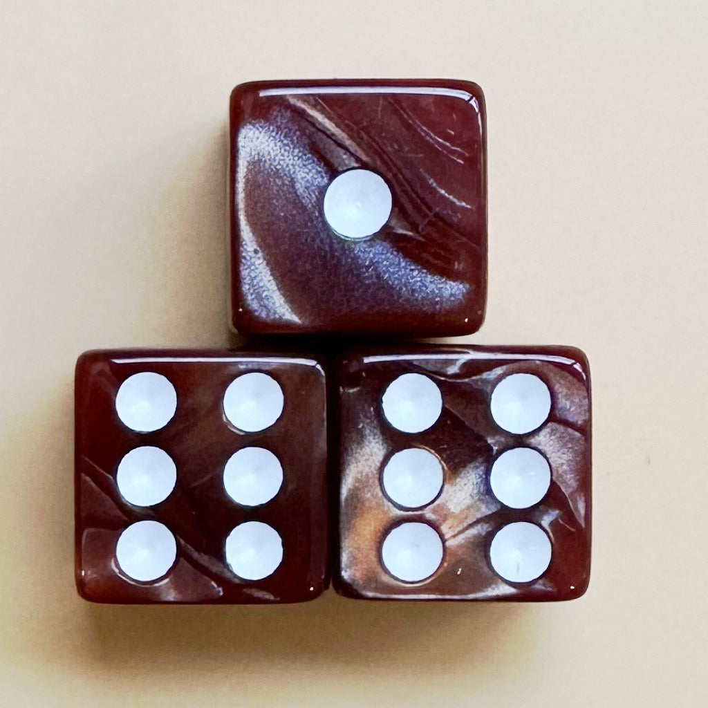 Square-cornered Jewel Swirl Acrylic Mahjong Dice