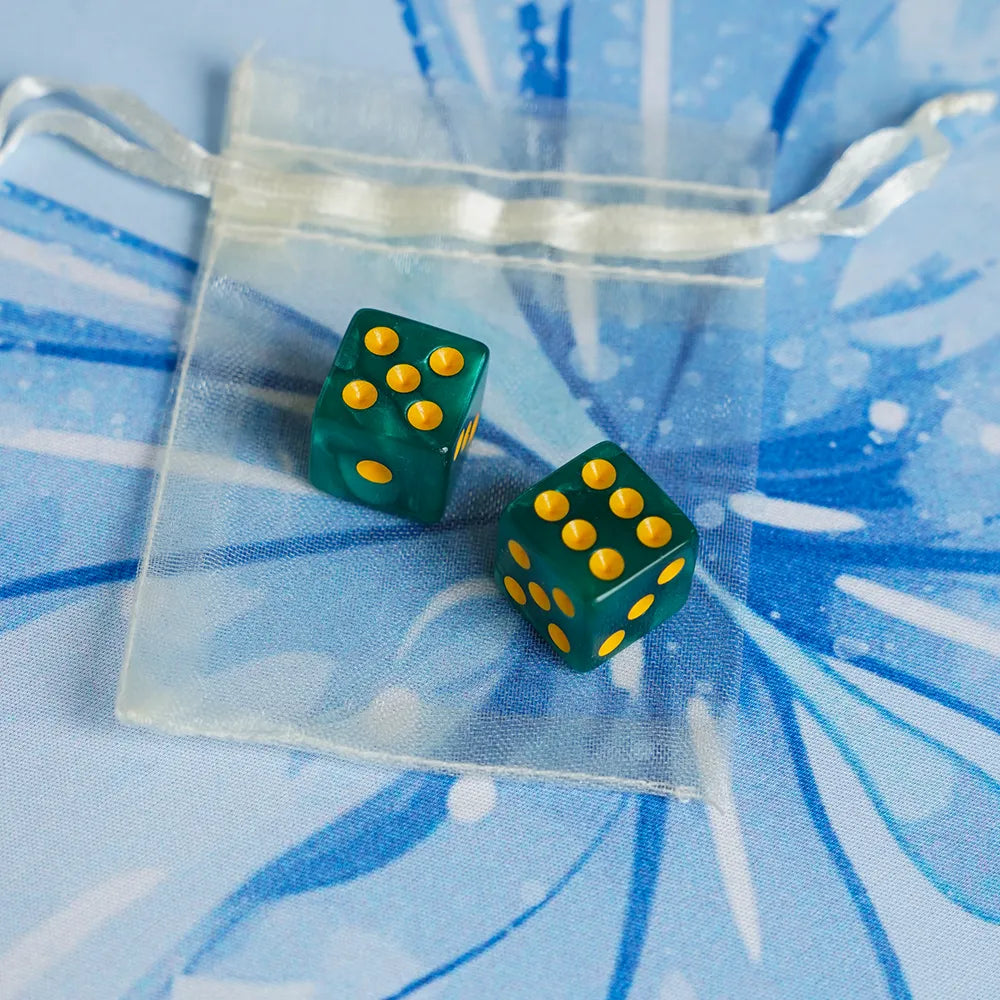 Square-cornered Jewel Swirl Acrylic Mahjong Dice