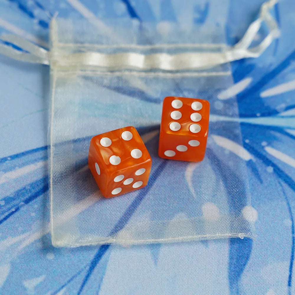 Square-cornered Jewel Swirl Acrylic Mahjong Dice