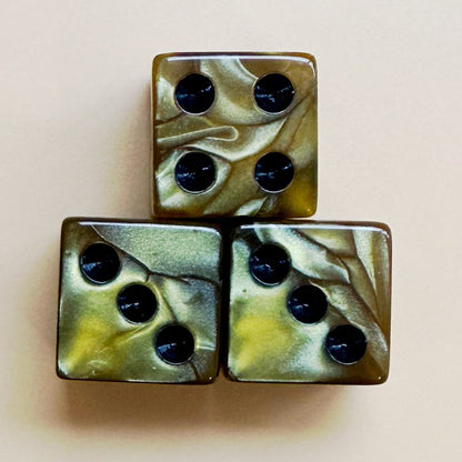 Square-cornered Jewel Swirl Acrylic Mahjong Dice