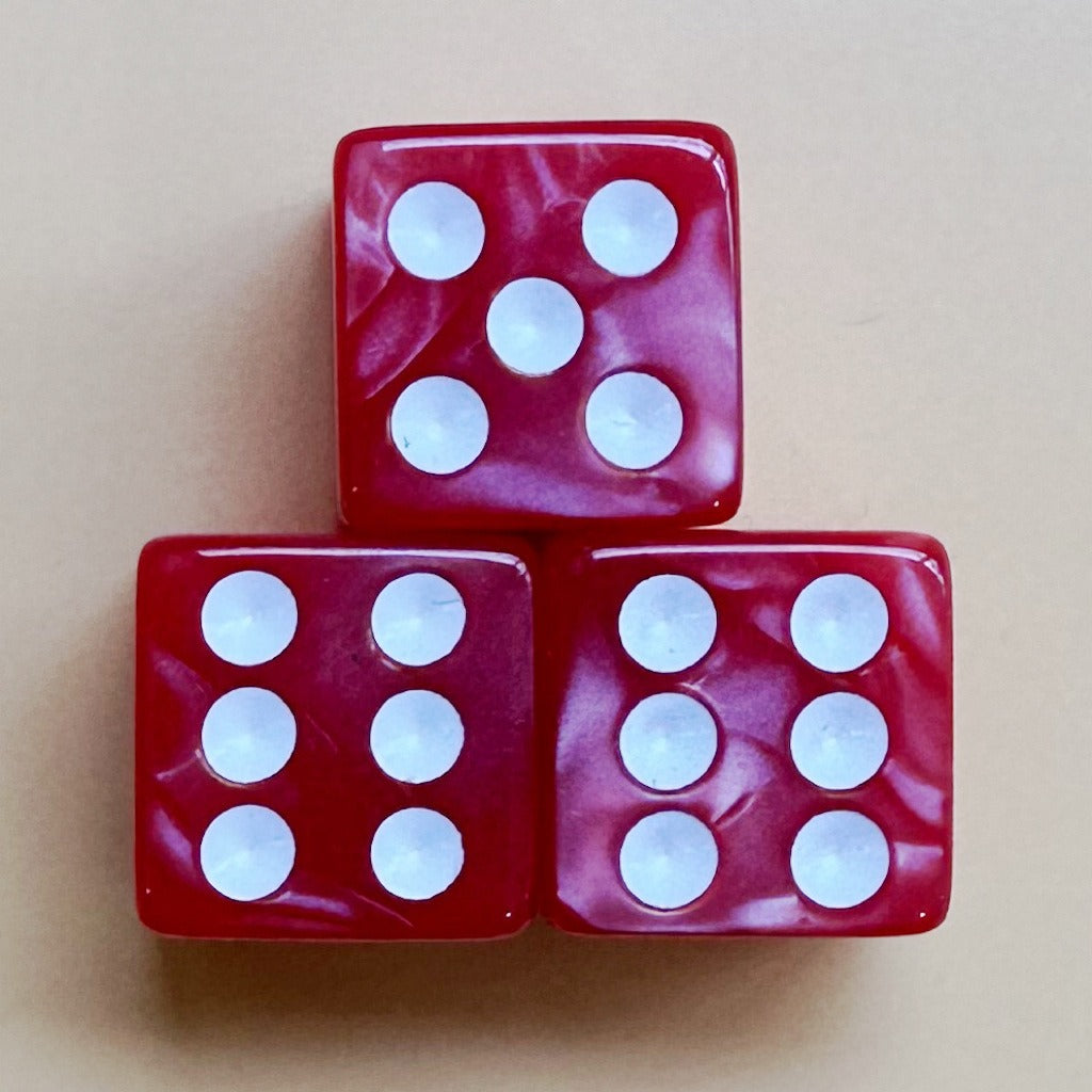Square-cornered Jewel Swirl Acrylic Mahjong Dice