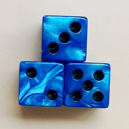 Square-cornered Jewel Swirl Acrylic Mahjong Dice