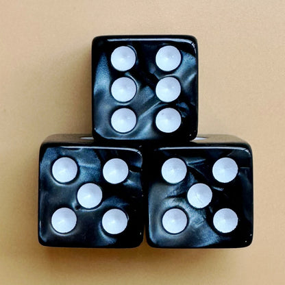 Square-cornered Jewel Swirl Acrylic Mahjong Dice