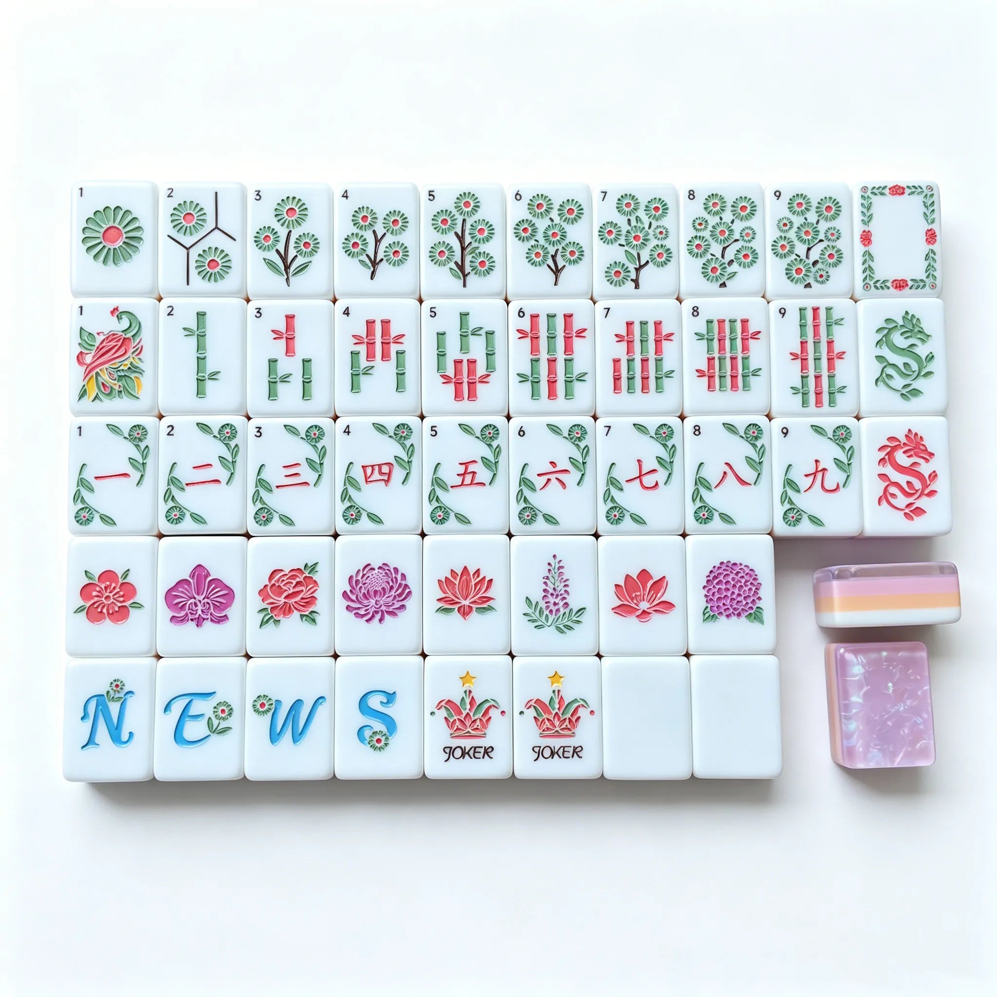 Blossom Shimmer Garden Party Mahjong Set