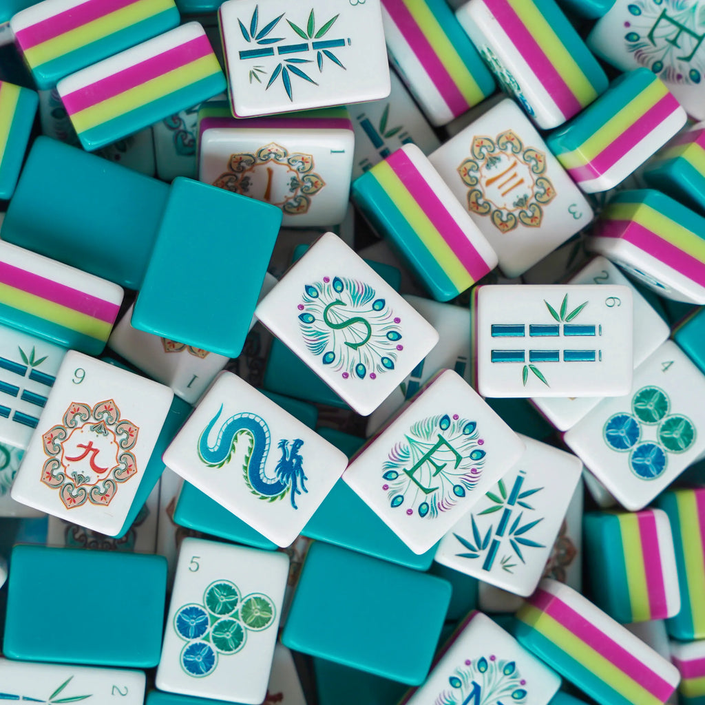 Peacock Plume Garden Mahjong Set