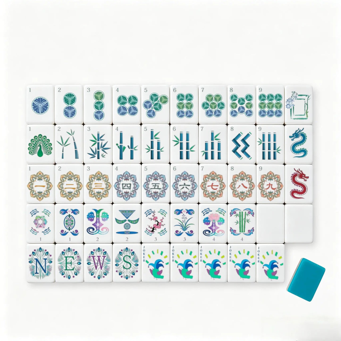 Peacock Plume Garden Mahjong Set