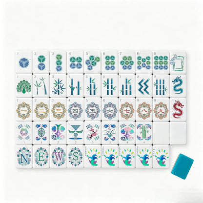 Peacock Plume Garden Mahjong Set