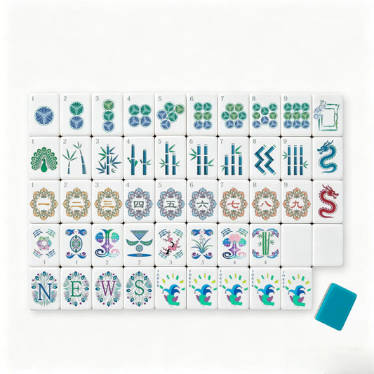 Peacock Plume Garden Mahjong Set
