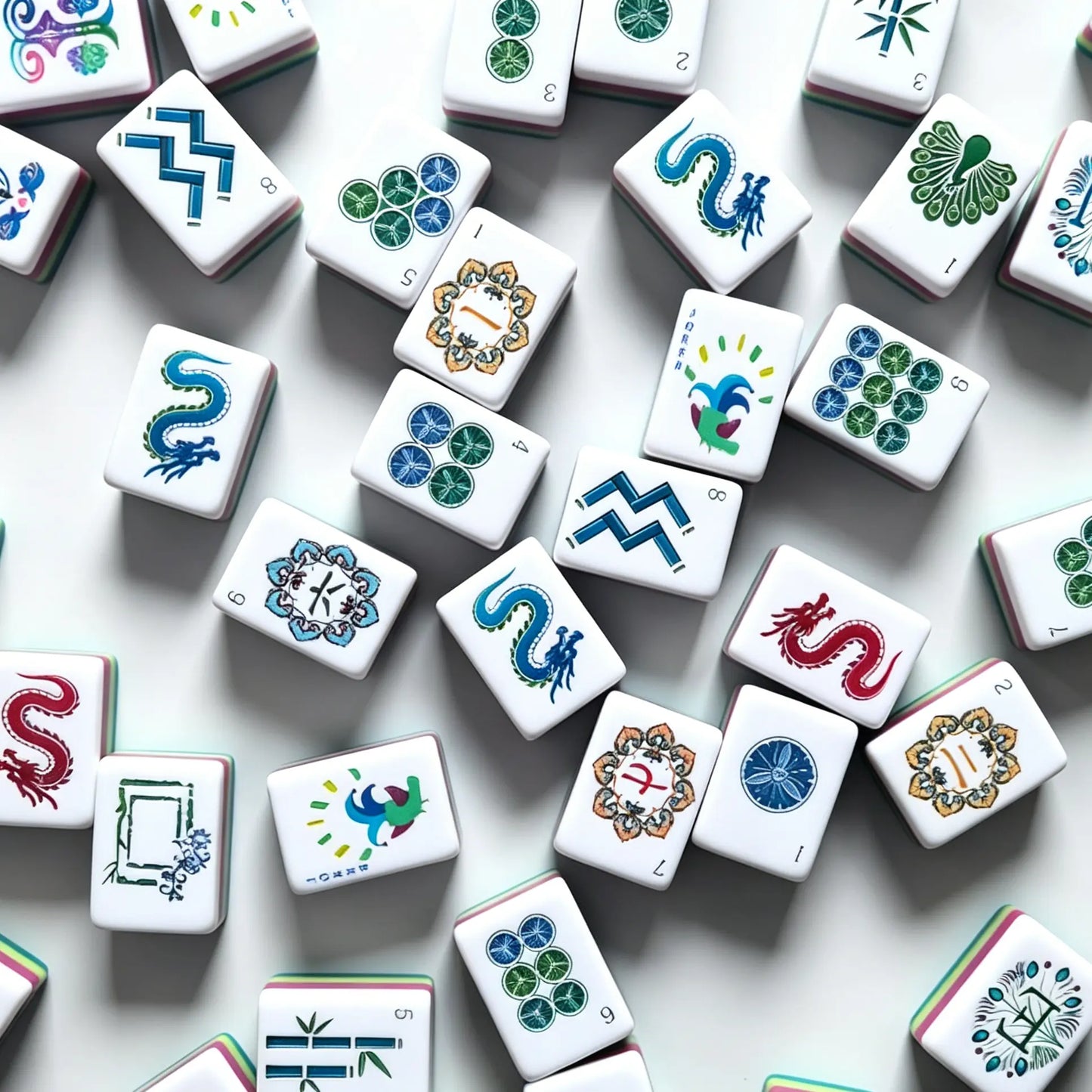 Peacock Plume Garden Mahjong Set