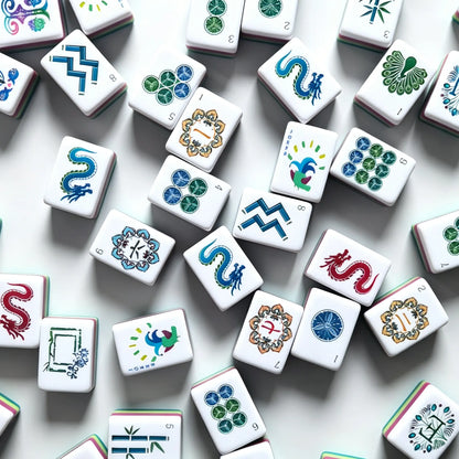 Peacock Plume Garden Mahjong Set
