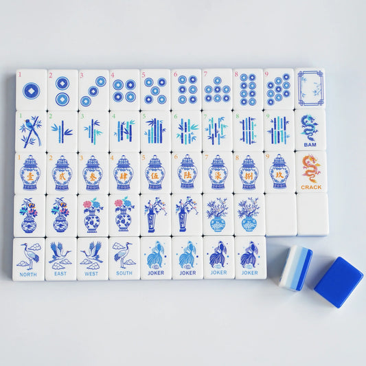 Blue Chinoiserie Mahjong Set