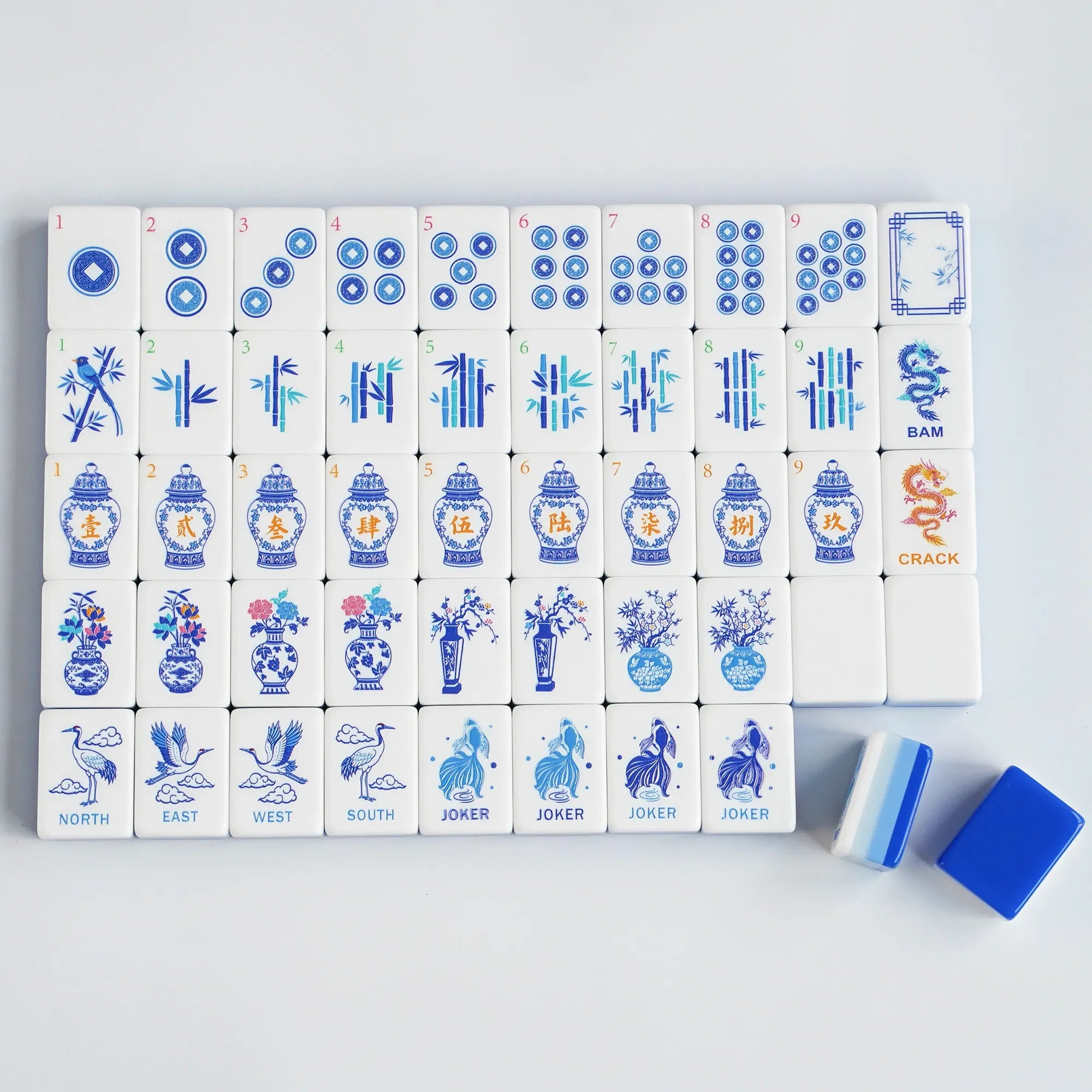 Blue Chinoiserie Mahjong Set