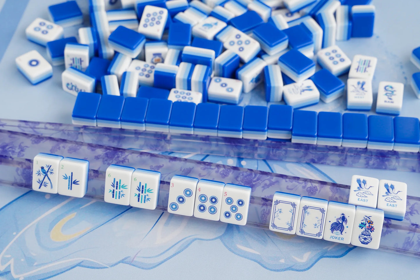 Blue Chinoiserie Mahjong Set