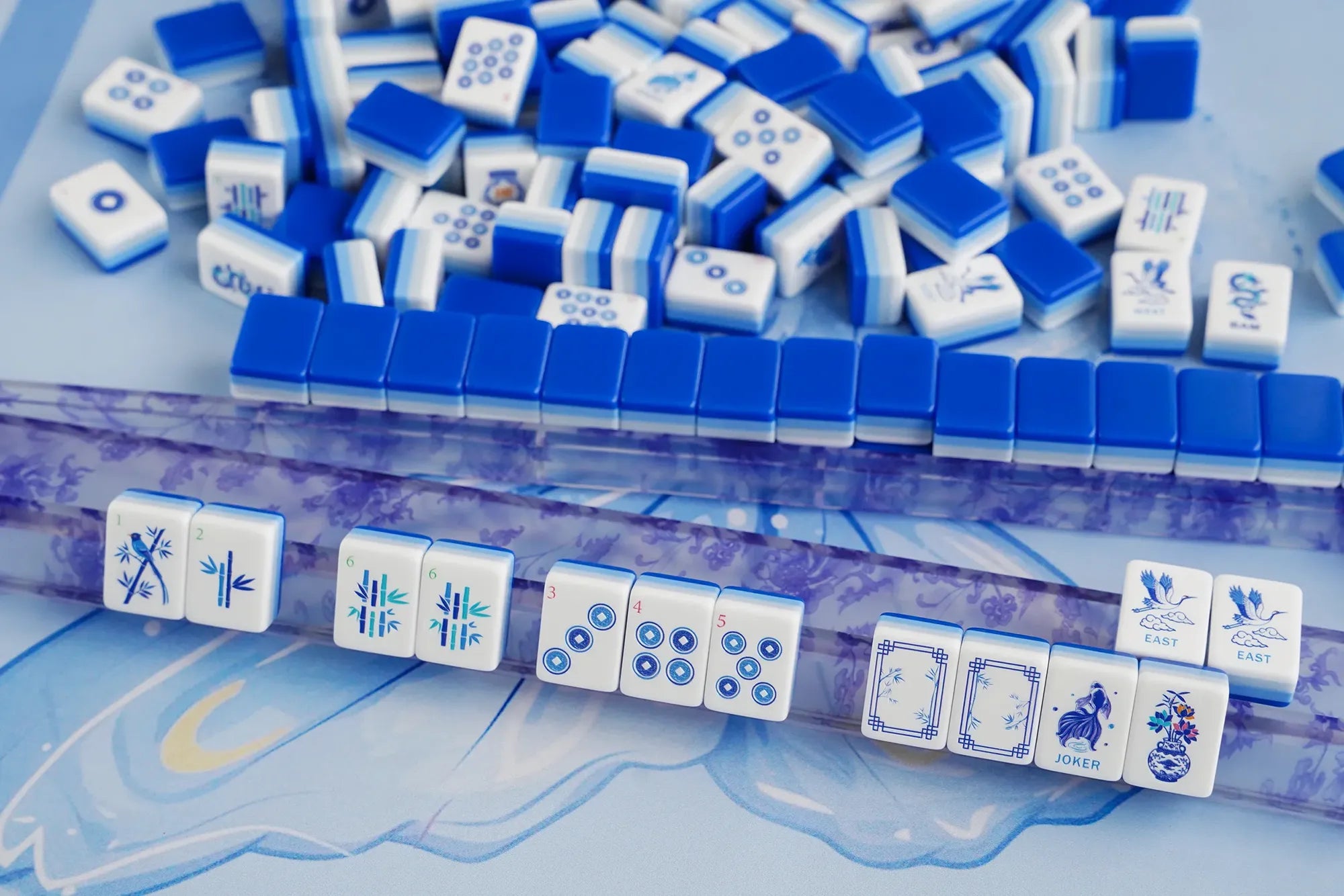 Blue Chinoiserie Mahjong Set