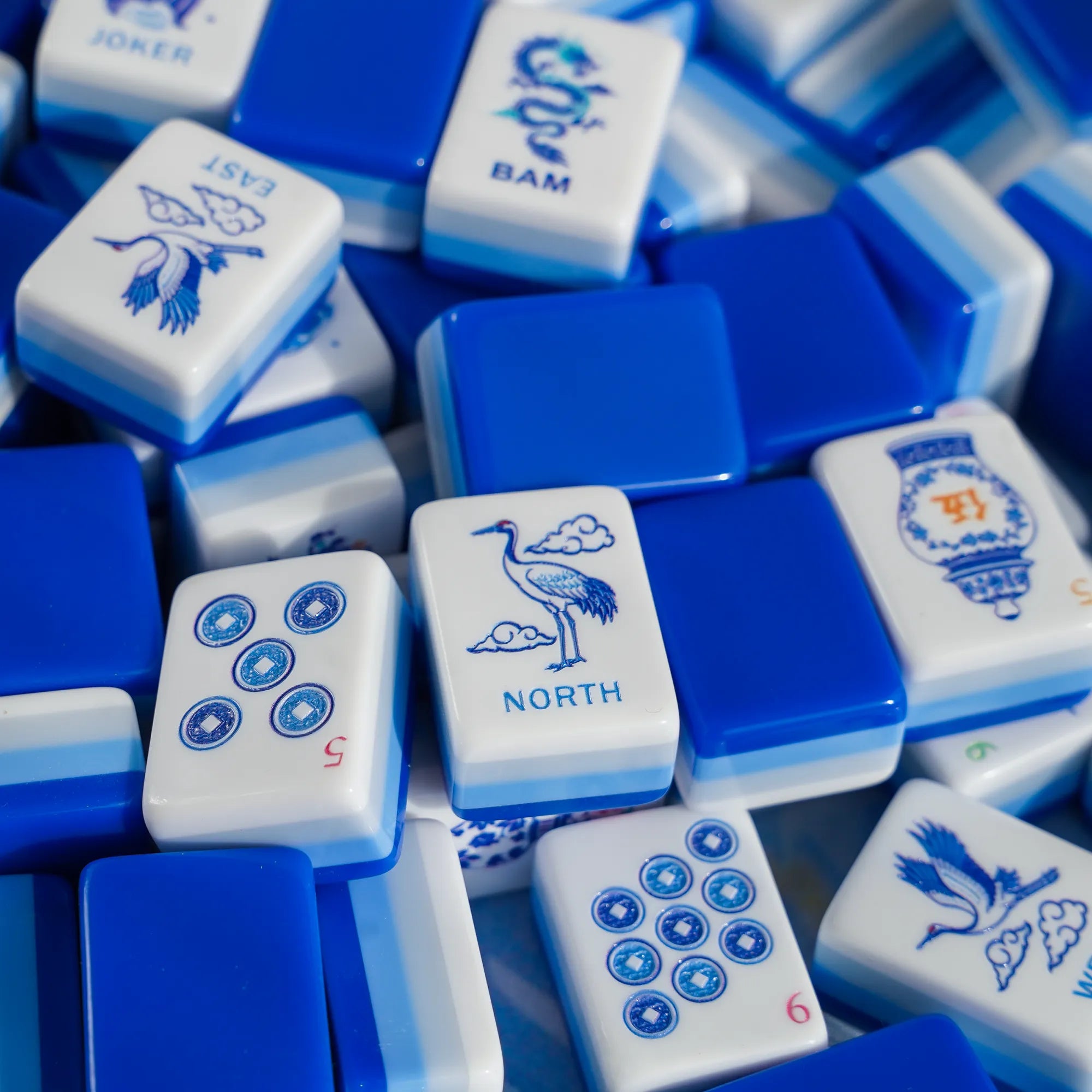 Blue Chinoiserie Mahjong Set
