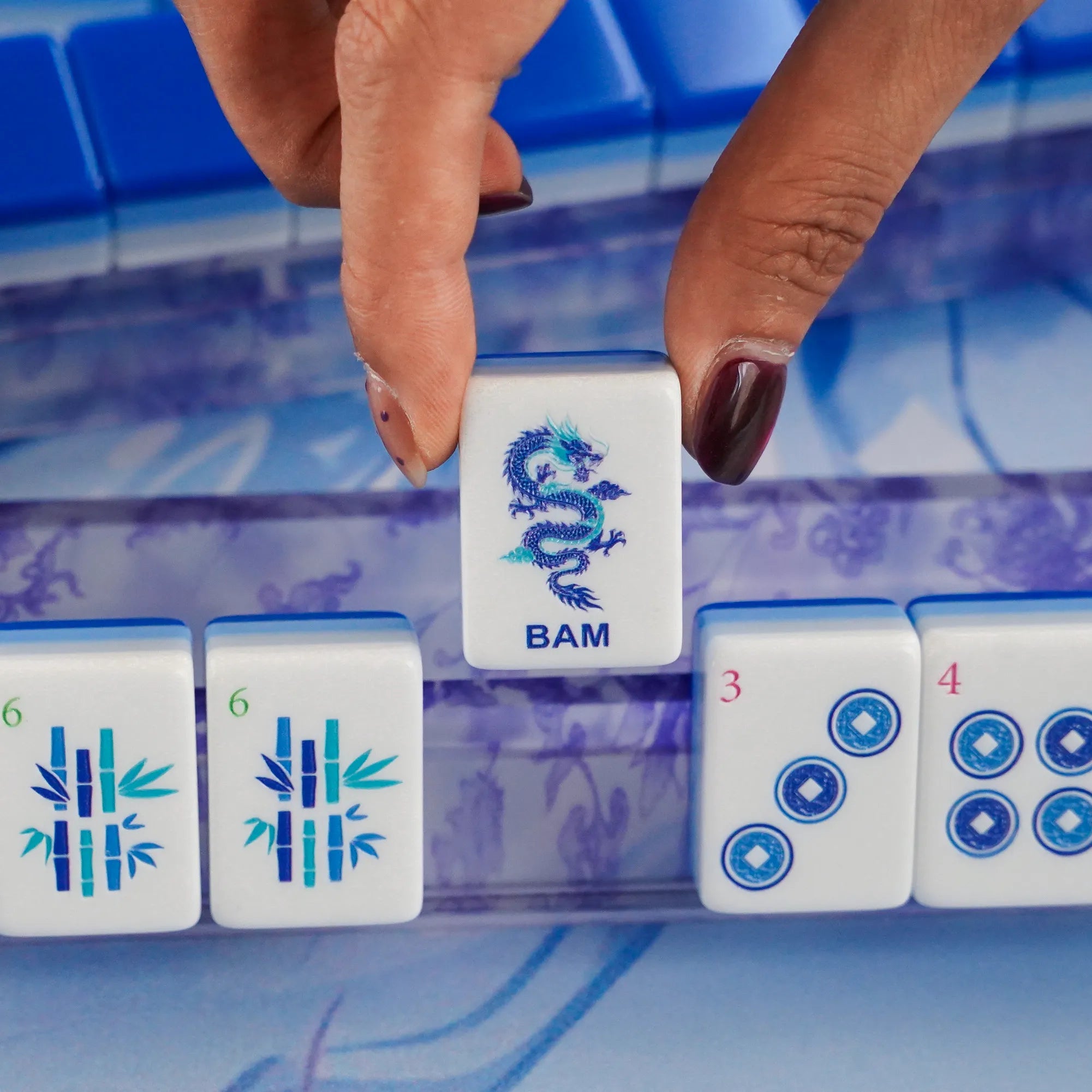 Blue Chinoiserie Mahjong Set