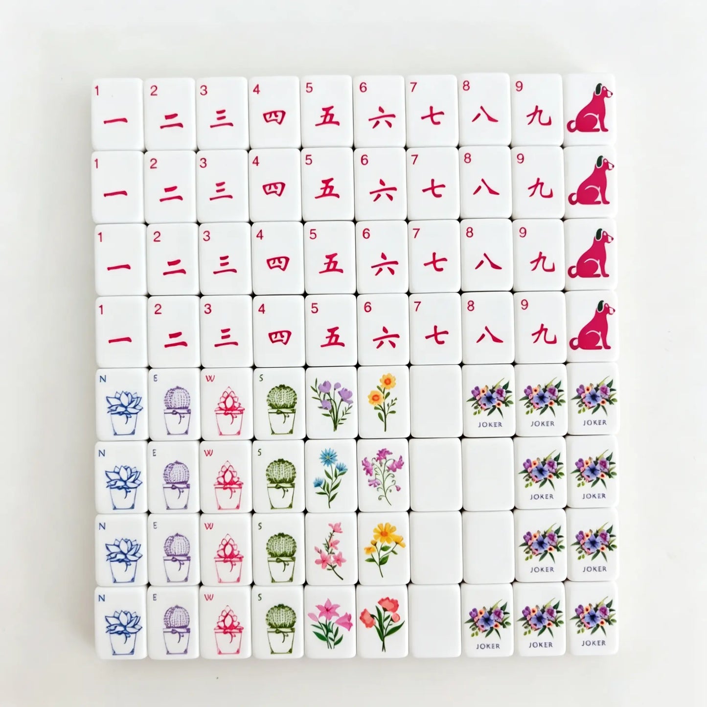 Pink Blossom Garden Mahjong Set