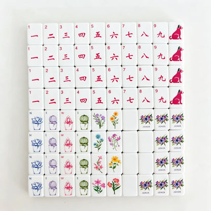 Pink Blossom Garden Mahjong Set