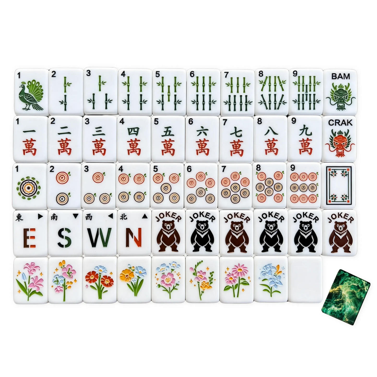 Forest Storm Wildlife Mahjong Set