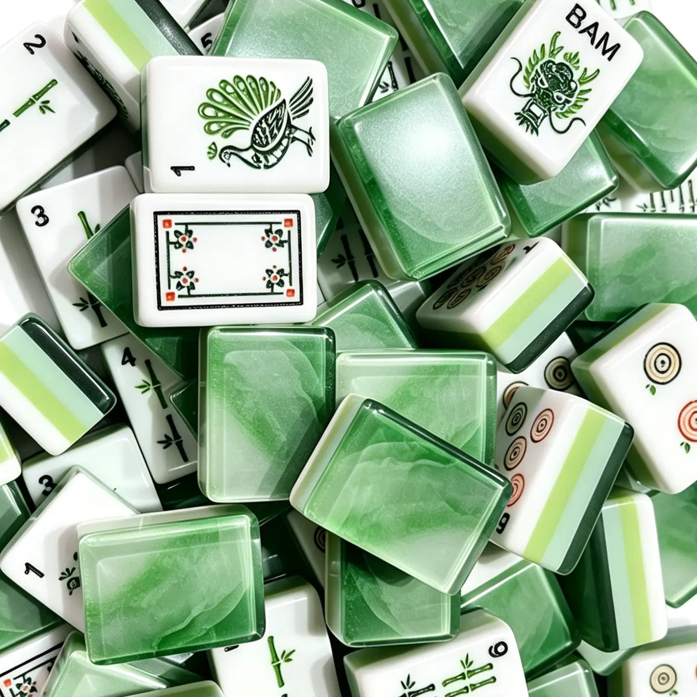 Forest Rippling Jade Mahjong Set