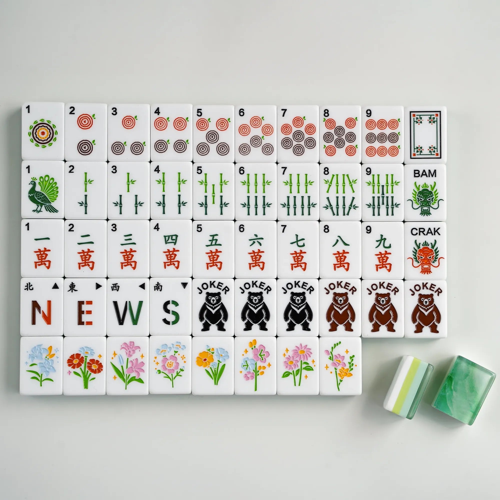 Forest Rippling Jade Mahjong Set