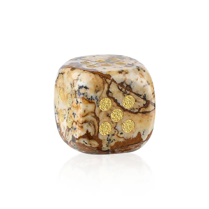 Rounded Corner Natural Gemstone Mahjong Dice