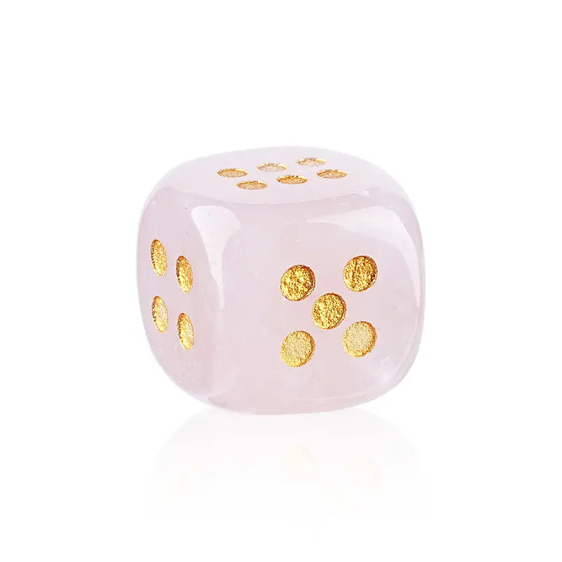 Rounded Corner Natural Gemstone Mahjong Dice
