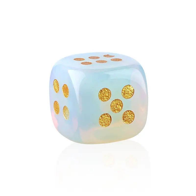 Rounded Corner Natural Gemstone Mahjong Dice