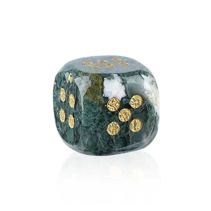 Rounded Corner Natural Gemstone Mahjong Dice