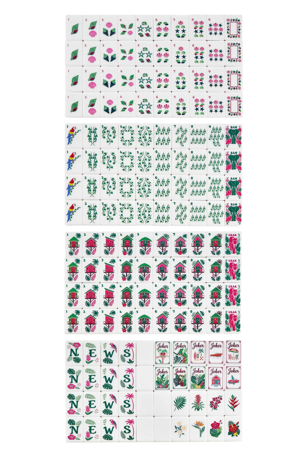 Tropical Jungle Mahjong Tiles