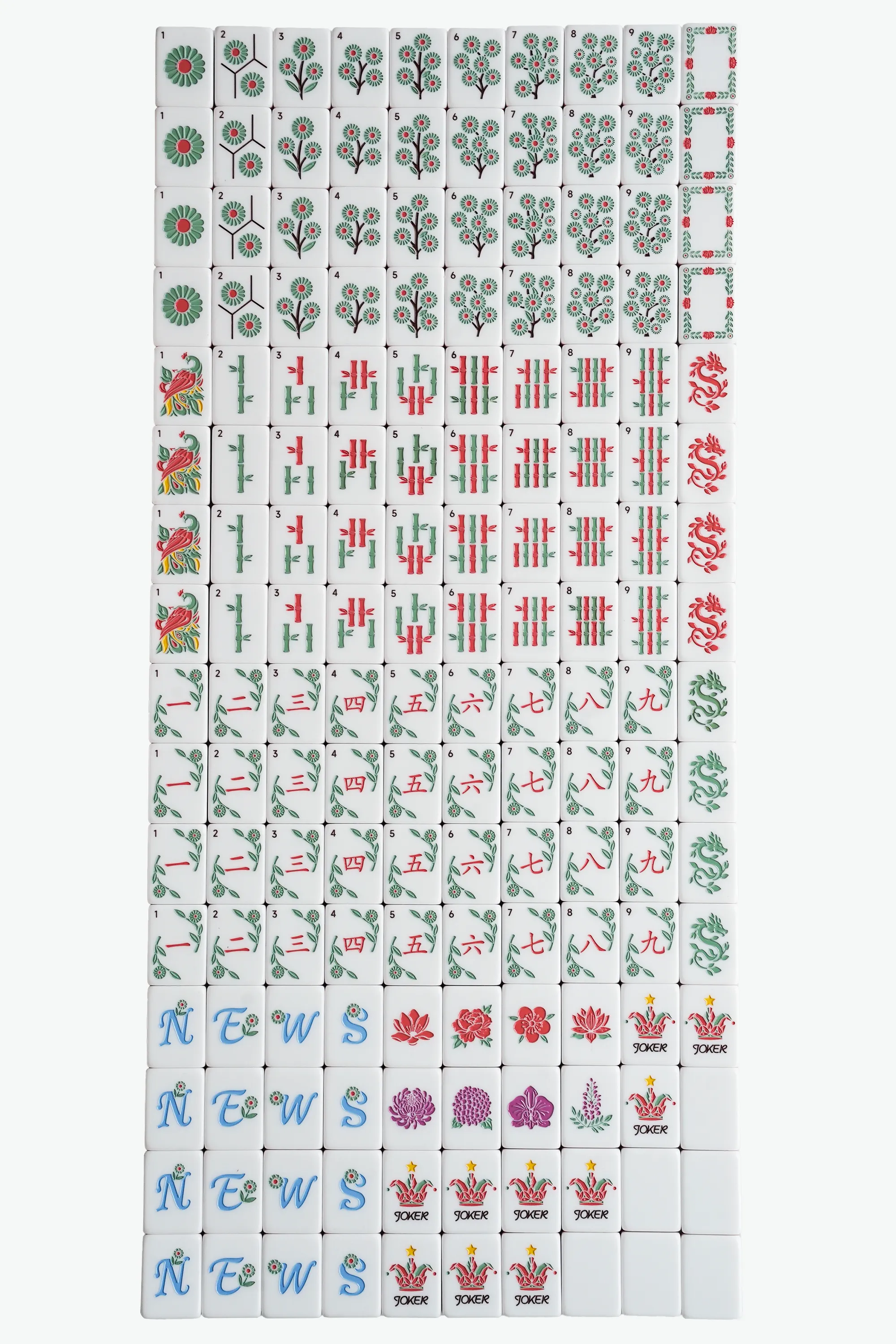 Green Bamboo Grove Mahjong Set