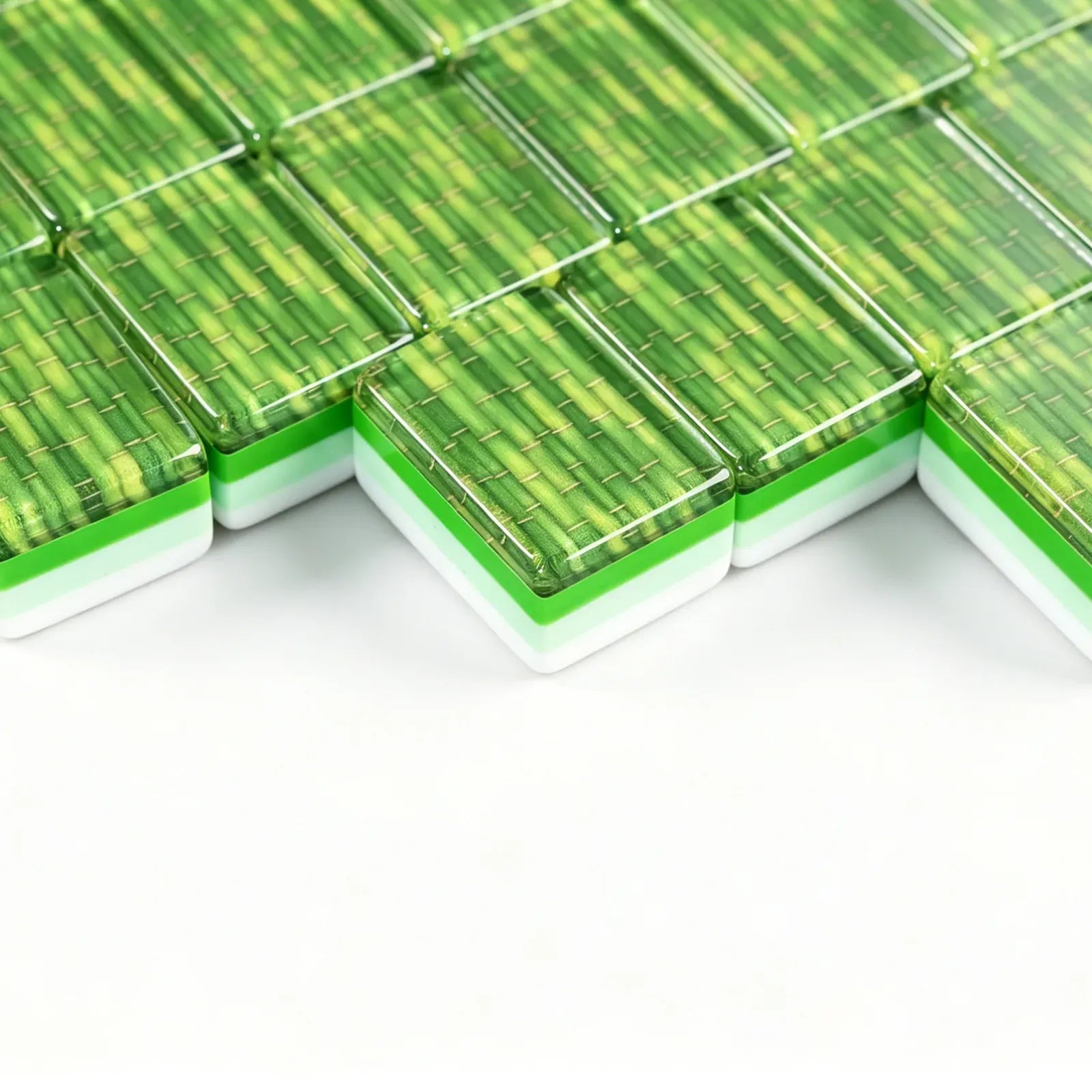 Green Bamboo Grove Mahjong Set